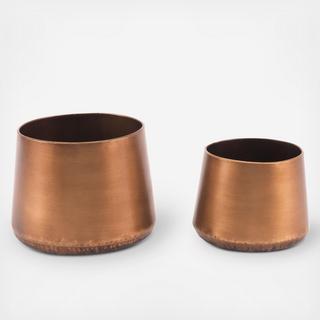 2-Piece Golden Planter Set