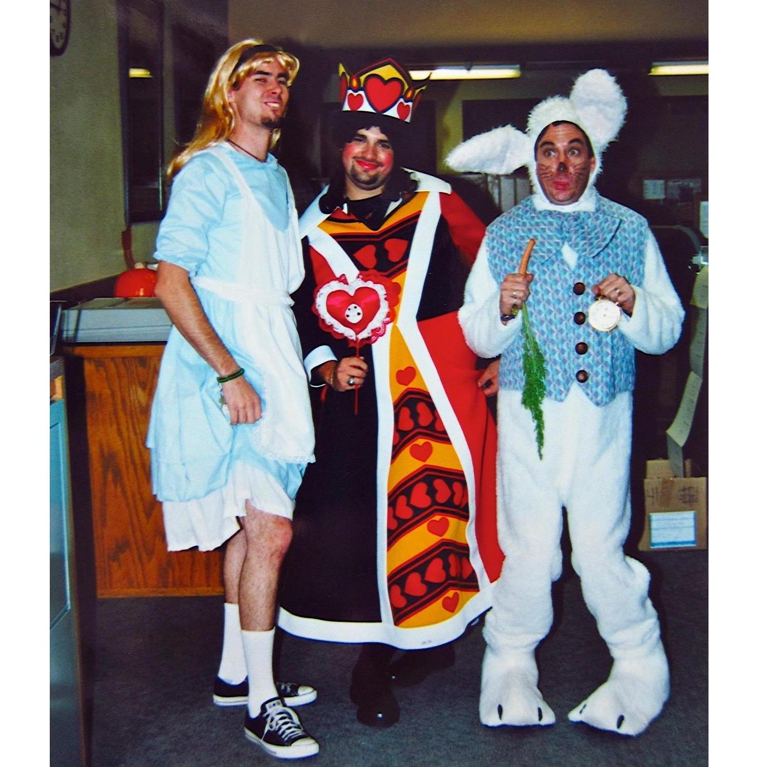 ... work buddies at credit union (only 3 male tellers), Halloween '02