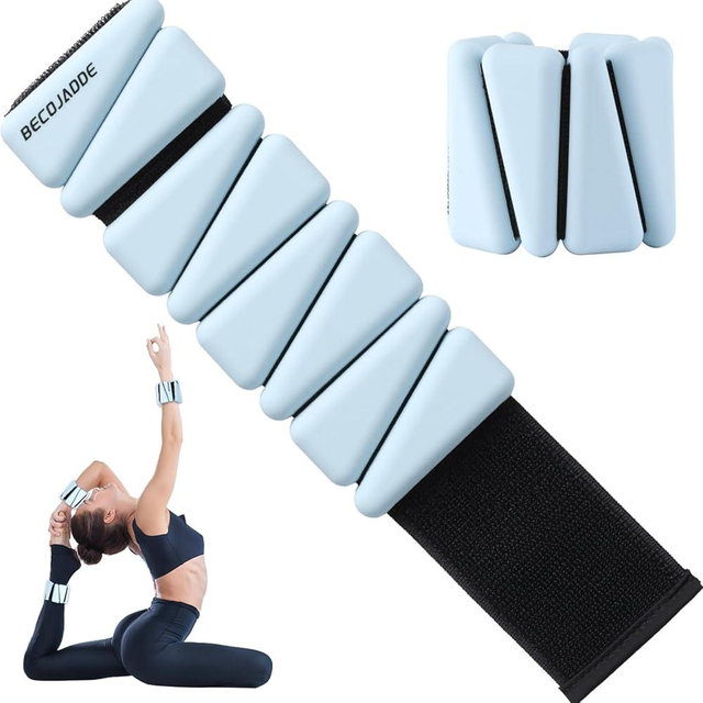 BECOJADDE Wrist Ankle Weights Set of 2(1 lb/2 lb Each) Adjustable Weights Training Intensity for Strength Training Walking Running Yoga Pilates Jogging for Women Men