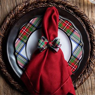 Stewart Tartan Tuxedo Napkin Ring, Set of 4
