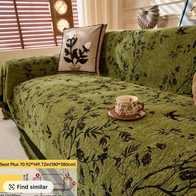 Plant Leaf Pattern Sofa Cover