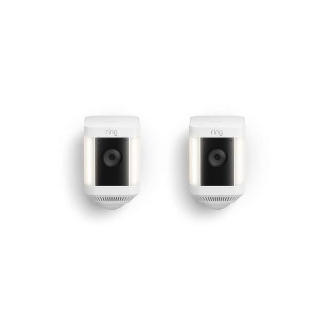 Introducing Ring Spotlight Cam Plus, Battery | Two-Way Talk, Color Night Vision, and Security Siren (2022 release) - White (Pack of 2)