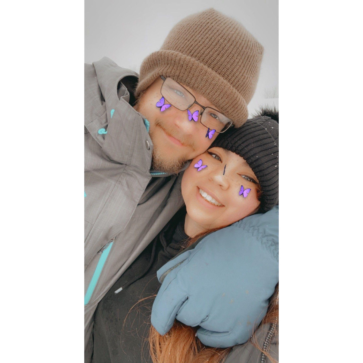 Himeno's first time sledding in snow
