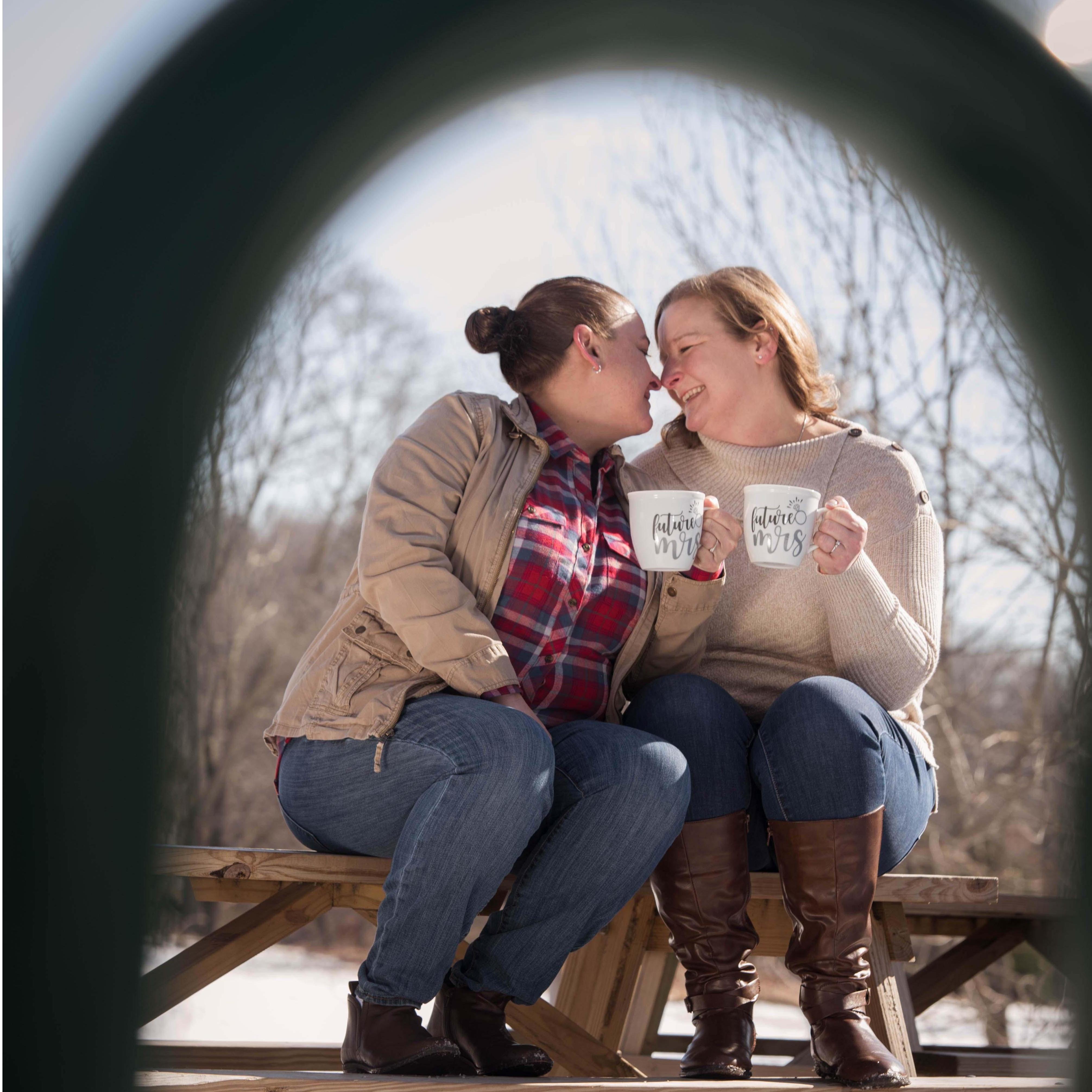 One of our favorite engagement photos. We love our "Future Mrs." mugs