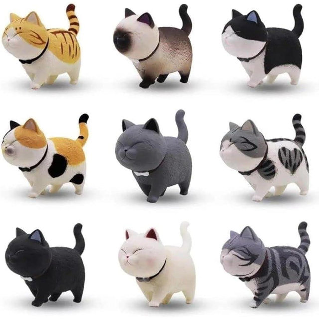 9 Style Cat Refrigerator Magnets, 3D Cat Fridge Magnet Set Cute Decorative Magnet Ornament for Fridge Home Kitchen Decor