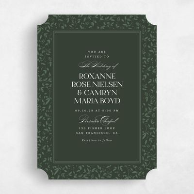 Green Ticket Wedding Invitation - Manado Portrait