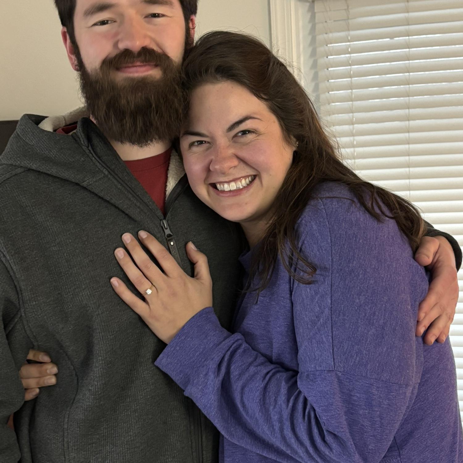 Della's mom, Joanne, took this picture right after getting engaged and sharing the news with Della's parents!