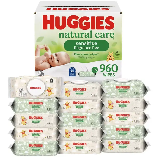 Huggies Natural Care Sensitive Unscented Baby Wipes - 960 count