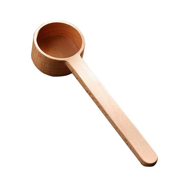 Coffee Scoop, Coffee Spoons,BEST HOUSE Korean Style Beech Wooden Coffee Ground Spoon, Measuring for Ground Beans or tea, Soup Cooking Mixing Stirrer Kitchen Tools Utensils, 1 Wooden Tea Scoop