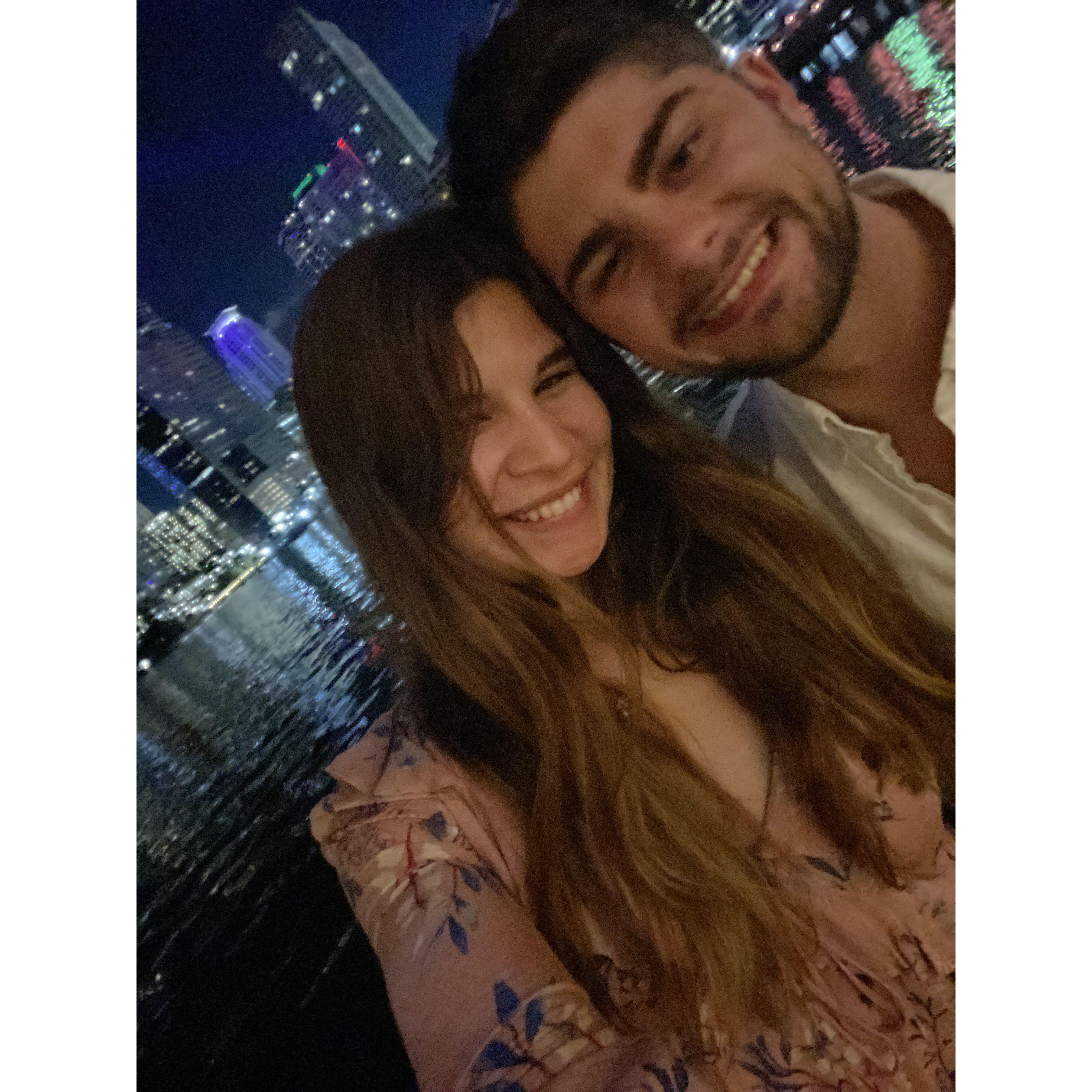 Celebrating at La Mar after we first said "I love you" in September 2021.