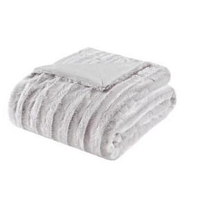 Gray York Long Faux Fur Throw (50"X60")