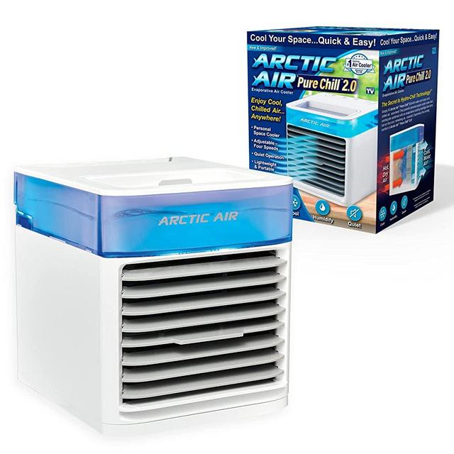 Ontel Arctic Air Pure Chill 2.0, Evaporative Air-Cooler, Powerful, Quiet, Lightweight Oscillating Portable Air Cooler, Hydro-Chill Technology For Bedroom, Office, Living Room & More