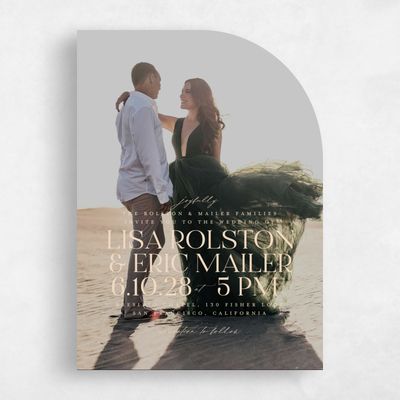 Beige Wedding Invitation - Menton Photo