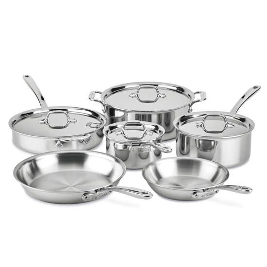 D3 Stainless Everyday 3-ply Bonded Cookware Set, 10 piece Set