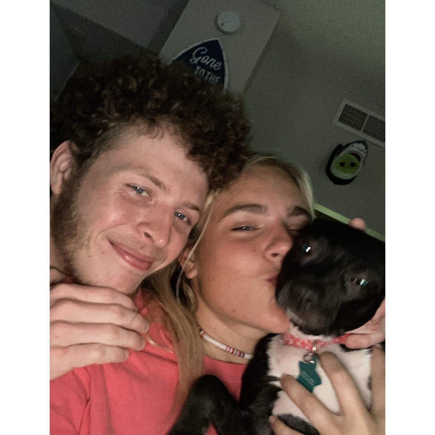 Selfie in our apartment with Izzy