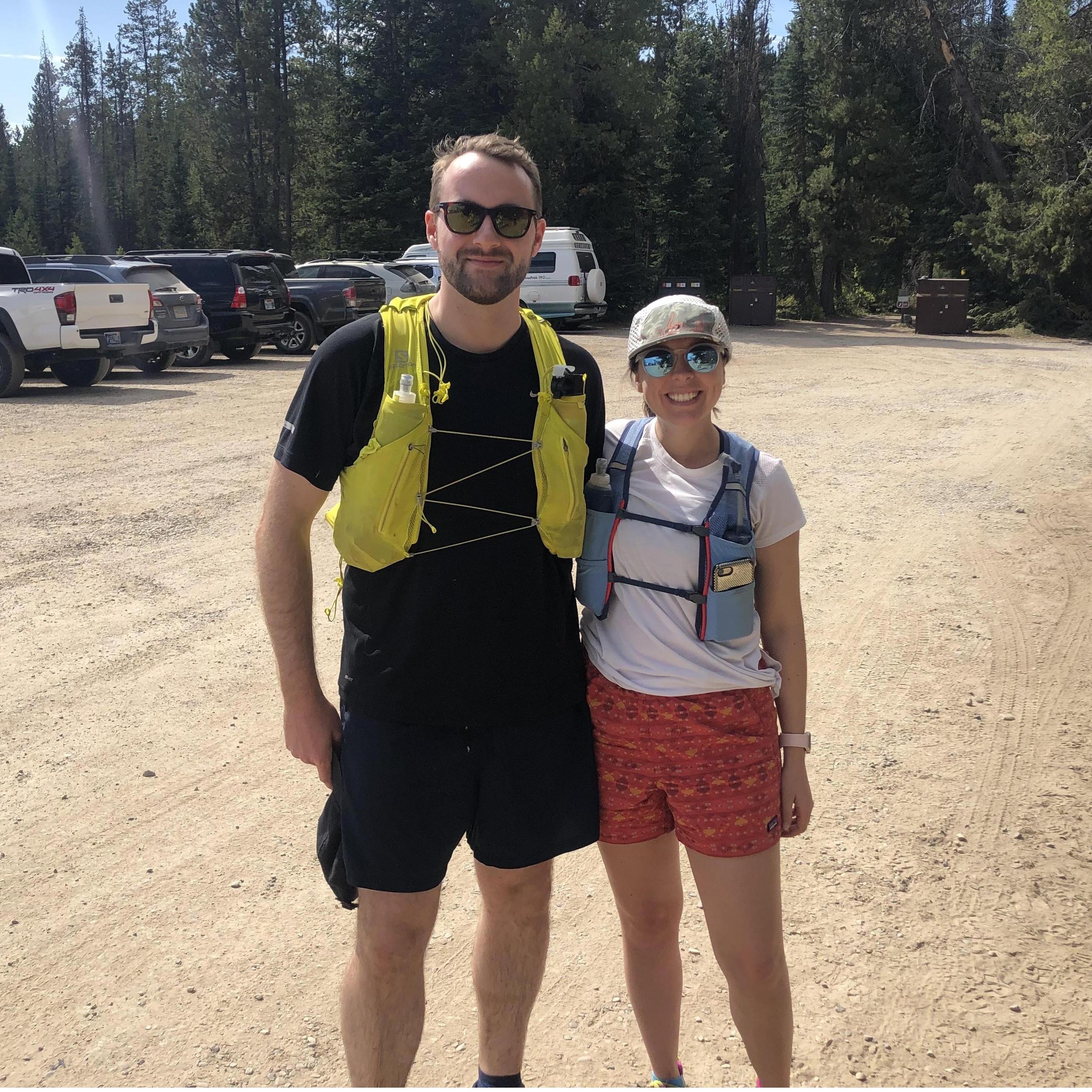 Taking our vests for a hike in Grand Teton National Park.