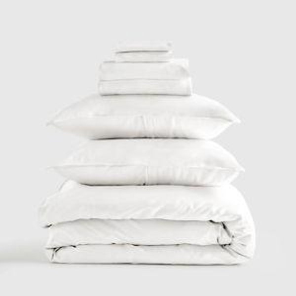Quince Bamboo Deluxe Bedding Bundle in White