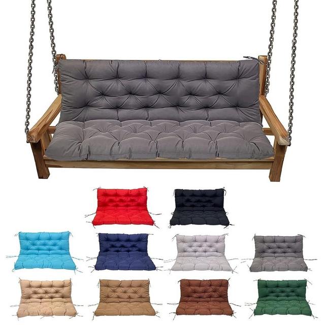 YXMKJOS Outdoor Porch Swing Cushions, 2-3 Seater, Foam Filled, Waterproof, 4in Thick, Darkgray, Polyester Fabric, for Patio, Garden, Terrace, Balcony