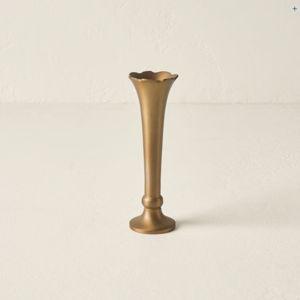 Magnolia: Scalloped Brass Bud Vase Small