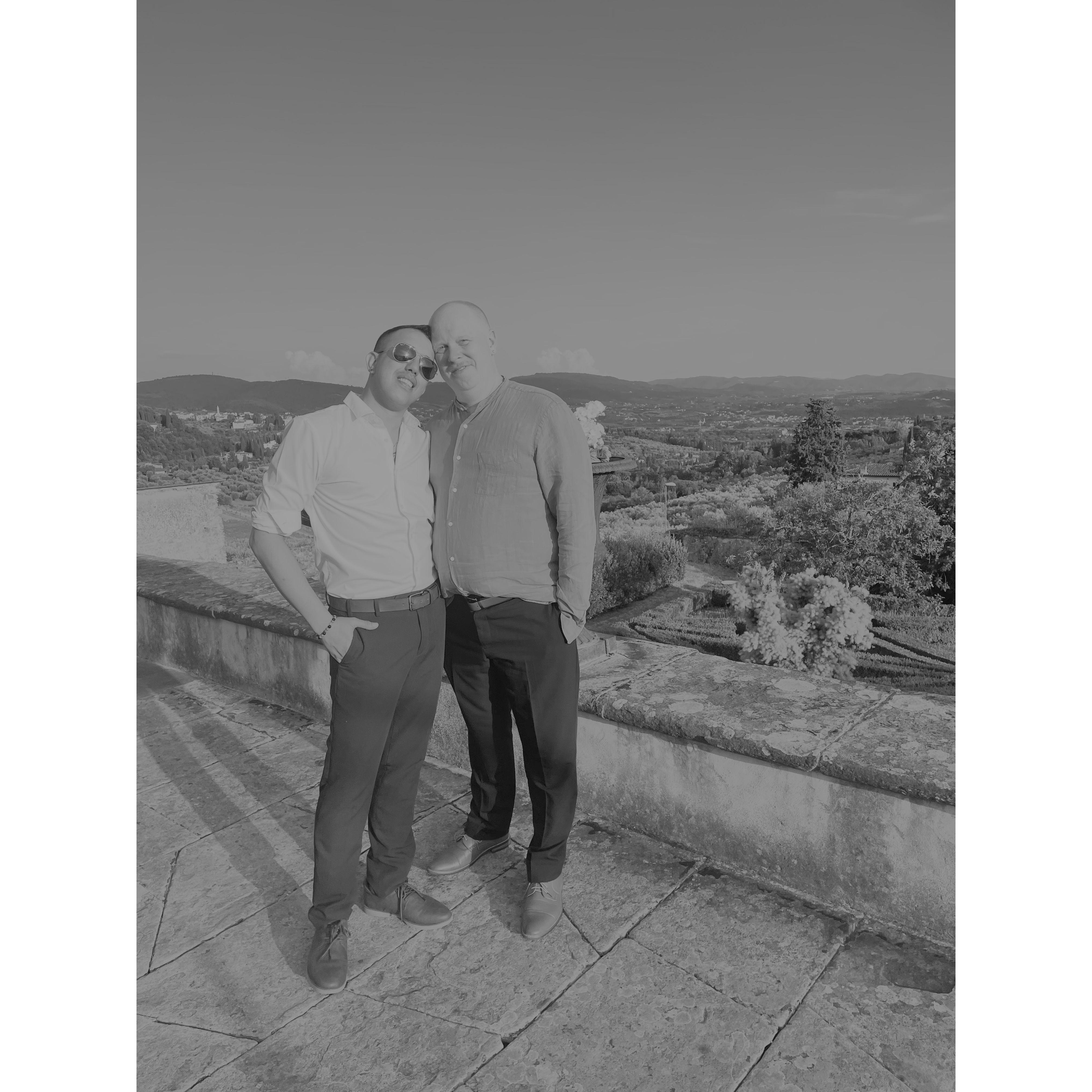 Celebrating our friends wedding in Florence.