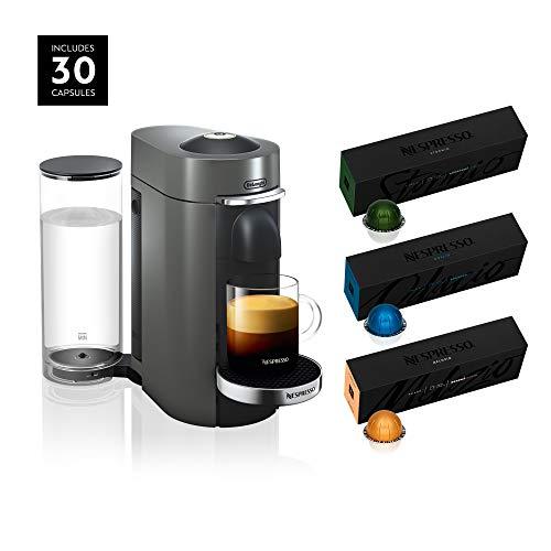 Nespresso VertuoPlus Deluxe Coffee and Espresso Machine by De'Longhi, Titan, with Best Selling Vertuoline Coffees Included
