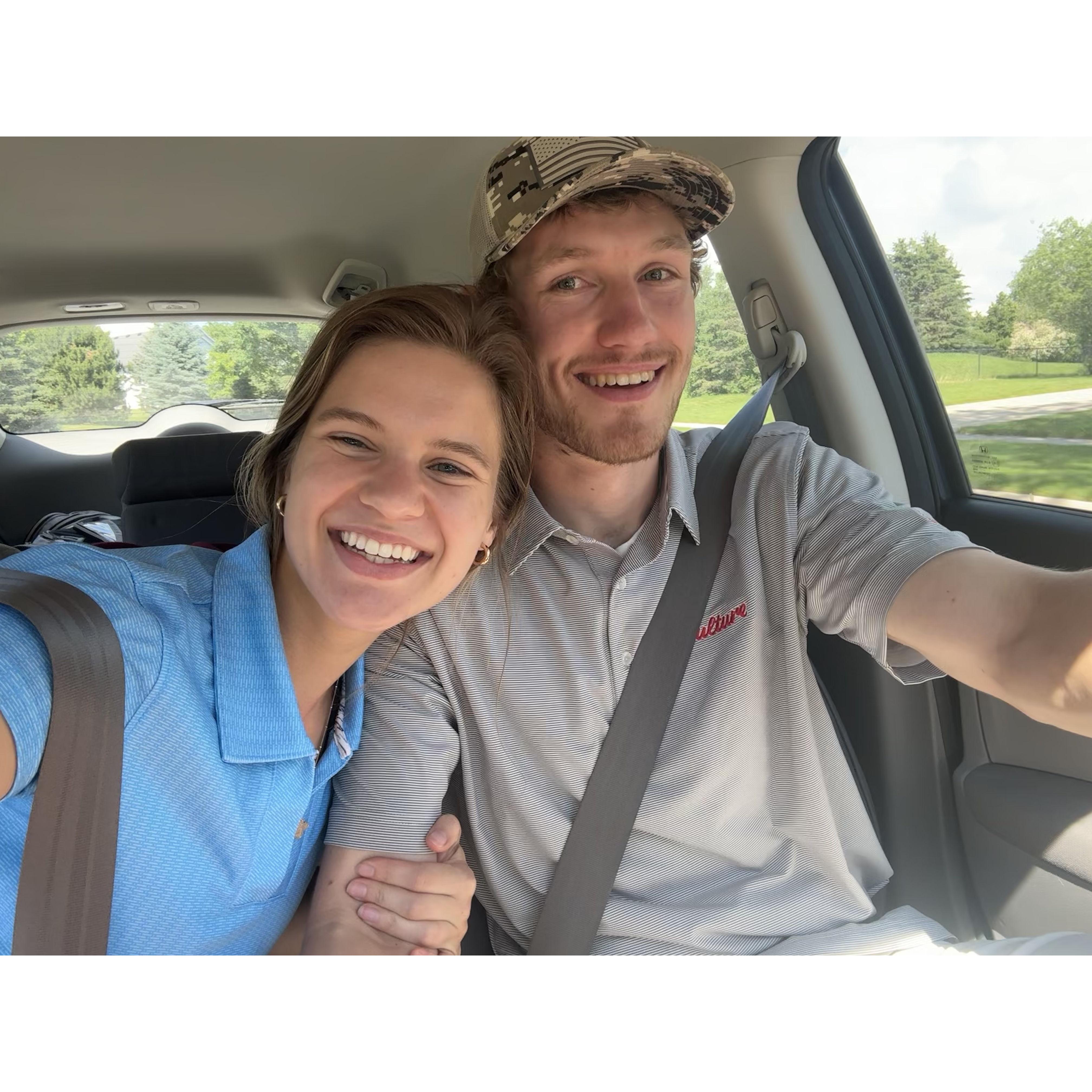 First selfie after golfing and then ring shopping! Anna wanted to remember this moment:)