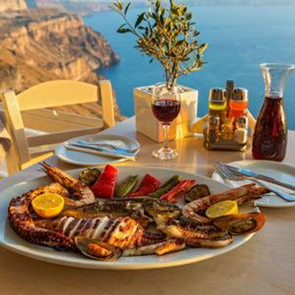 Dinner in Santorini
