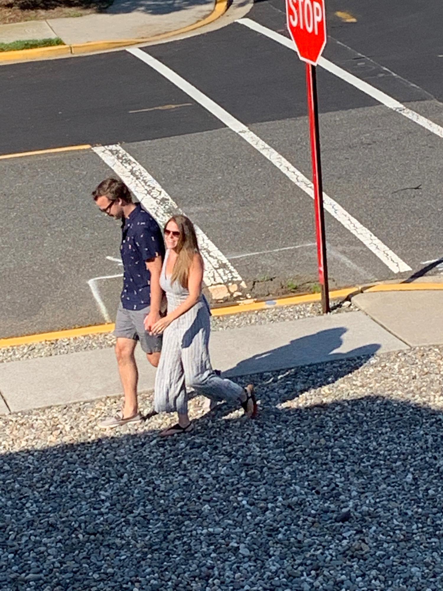 Walking back from the engagement ❤️