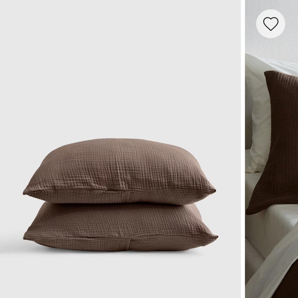 Organic Airy Gauze Sham Set - Chocolate, Standard