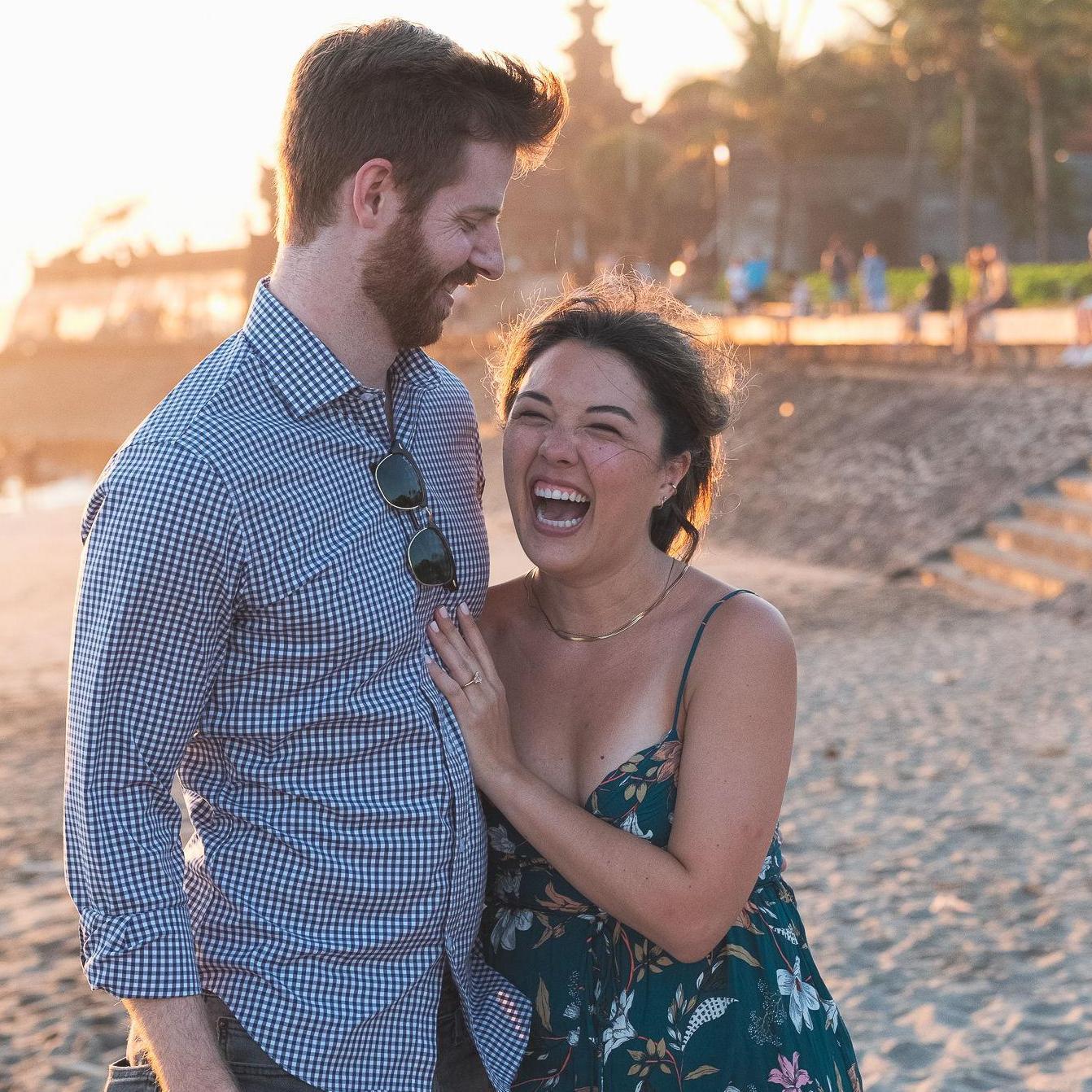 Engaged 5/25/23, Bali Indonesia. Ethan planned a private, beachside dinner and worked with our six closest friends to do a surprise sunset proposal.
Photographer: Andy Lovrak