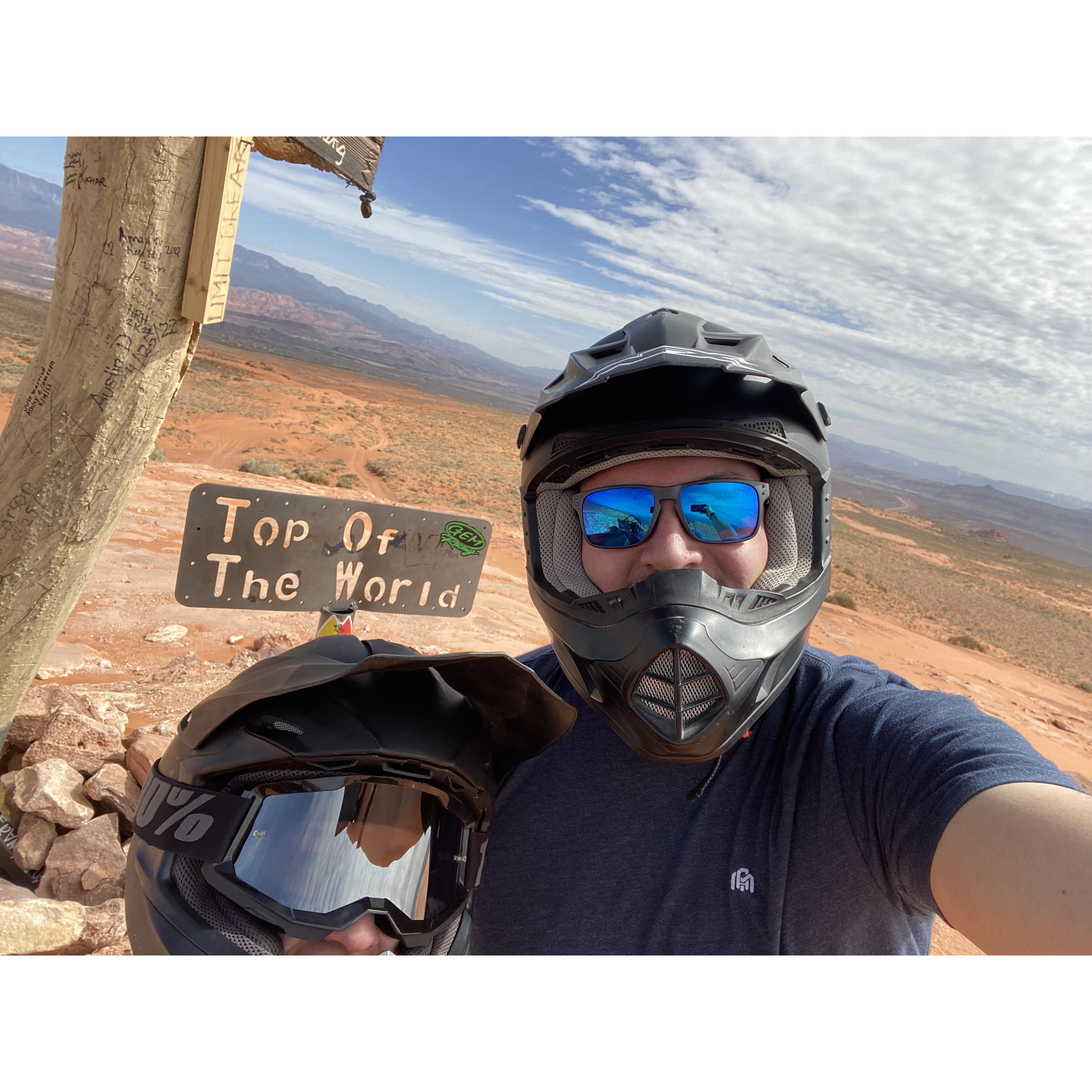 Rented UTV's in Utah.  Jered tried to kill me, but proposed later so he made up for it.
