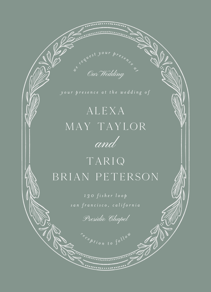 Duluth Classic | Deep Sage | Zola Wedding Invitations