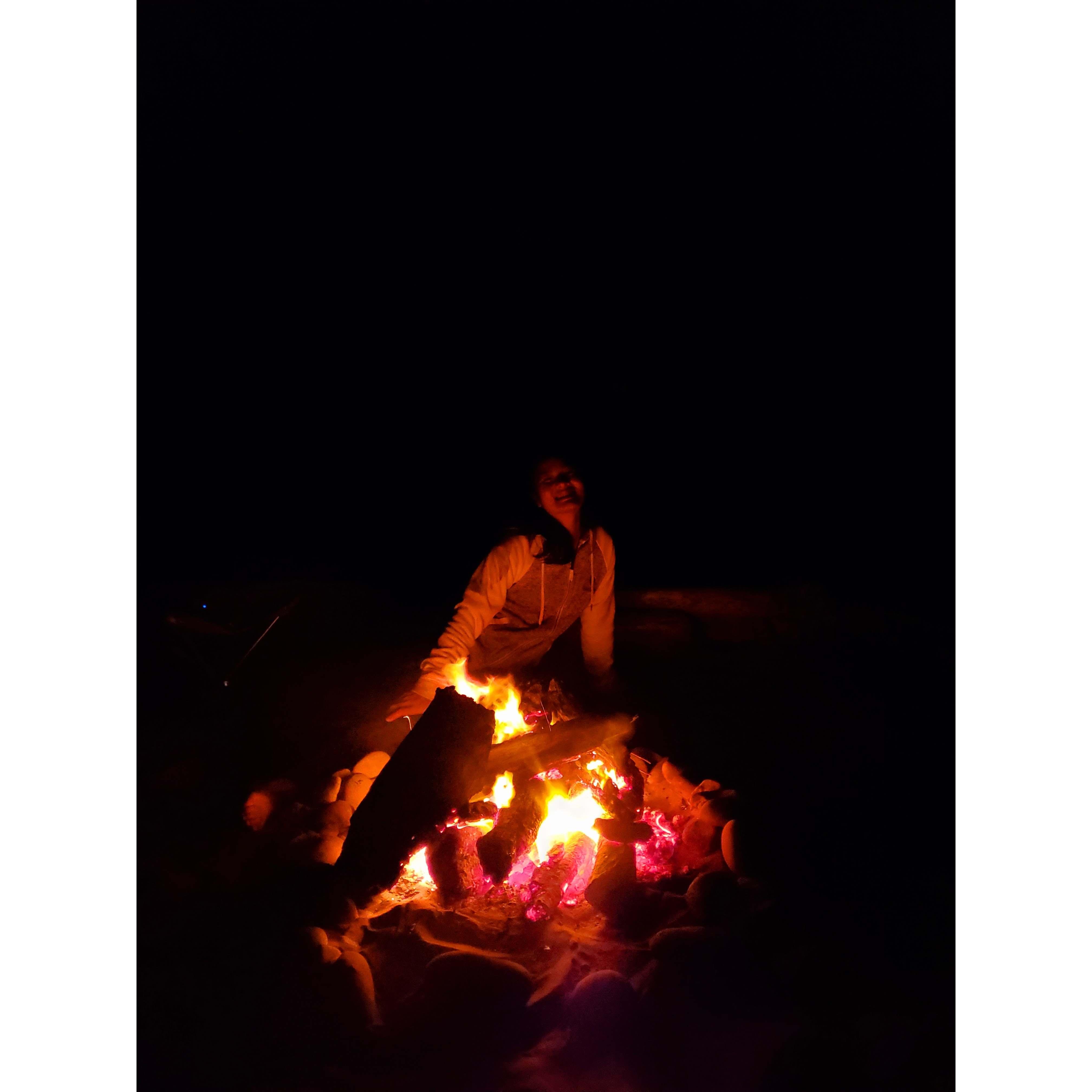 Camp fire on the beach, this was the night Megan said she knew I was the one. July 2020
