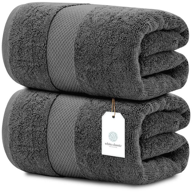 Luxury Bath Sheet Towels Extra Large 35x70 Inch | 2 Pack, Grey