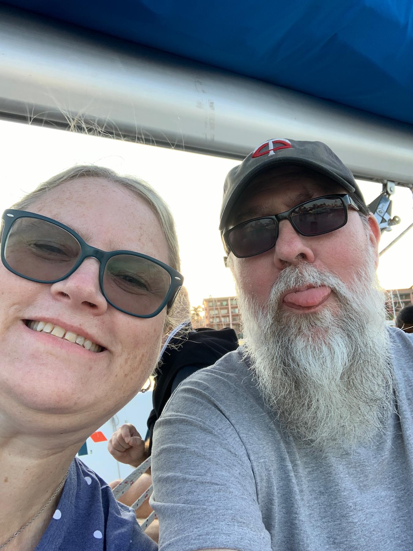 Terry & Bryant sailing in Puerto Vallarta after engagement.