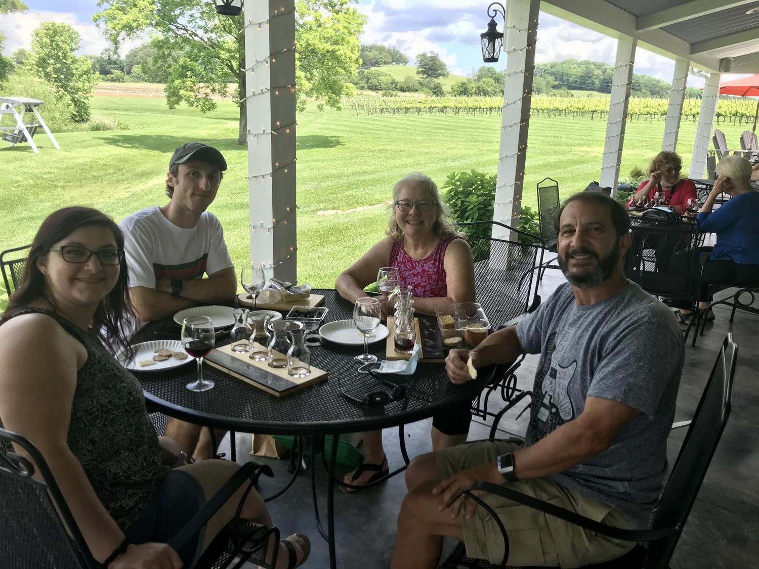 Cheers! Winery fun with Lori and Steve!