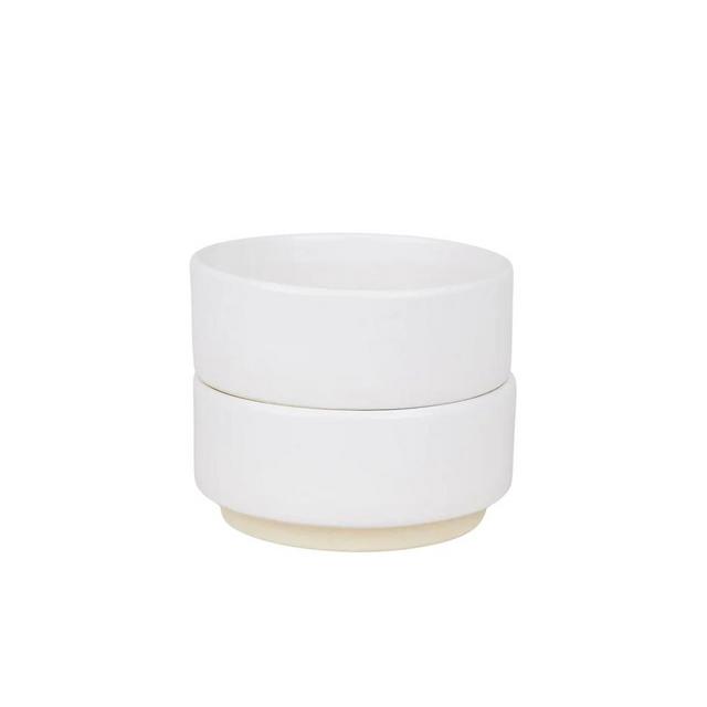 Otto Ceramic Bowls Set of Two (White, Medium)