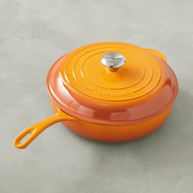 Le Creuset Signature Cast-Iron Deep Sauté Pan, 4 1/4-Qt., Persimmon