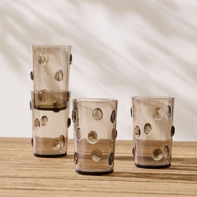 Dot Acrylic Drinkware, Highball, Set of 8, Smoke