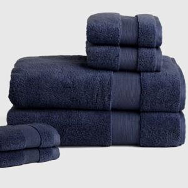 Turkish Classic Bath Sheet Bundle in Navy