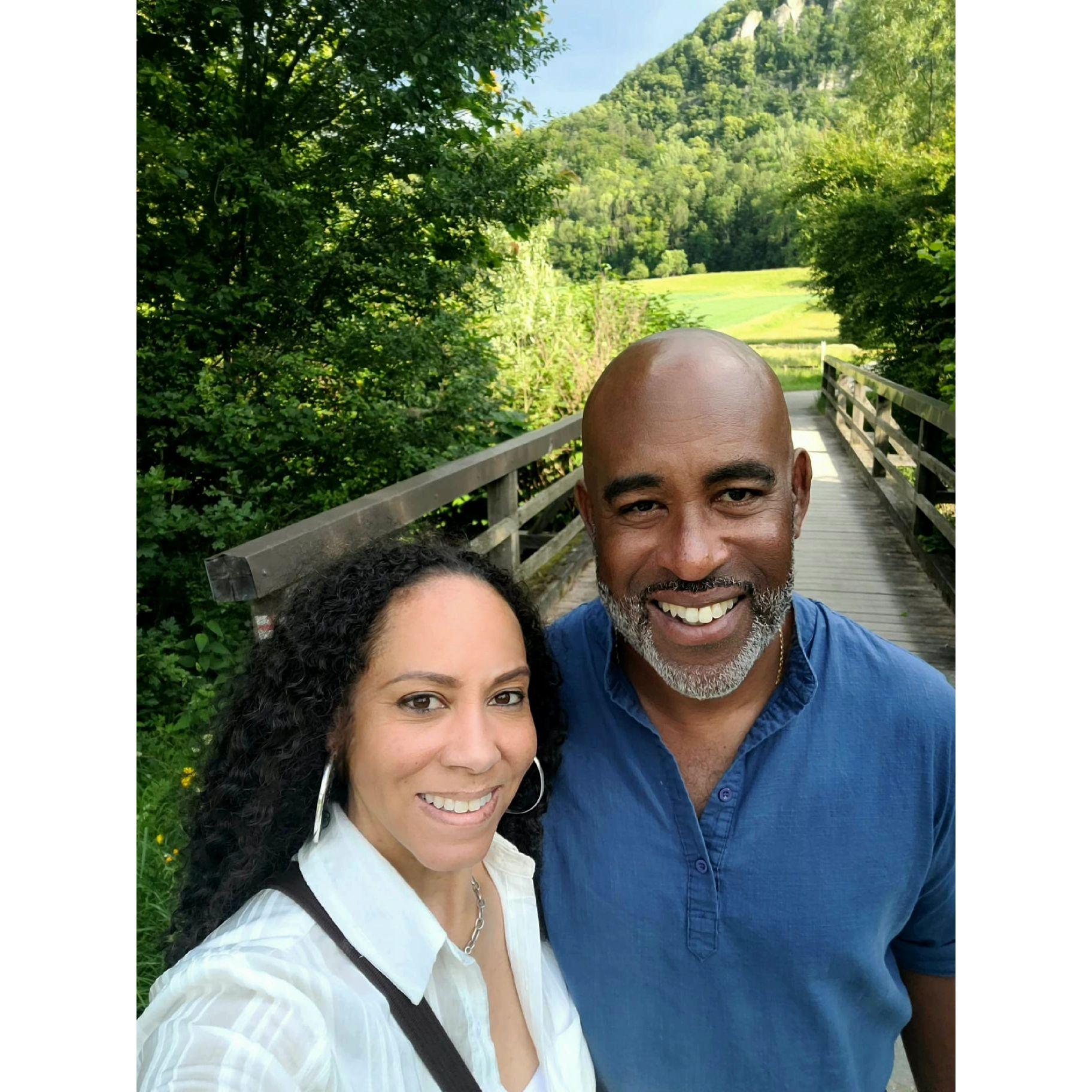 A picture on the bridge right before the surprise proposal!