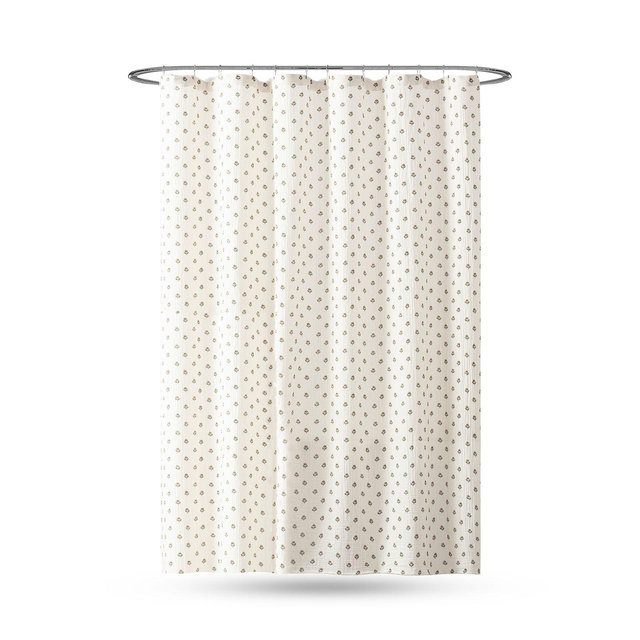 Peri Home Block Print Gauze Shower Curtain