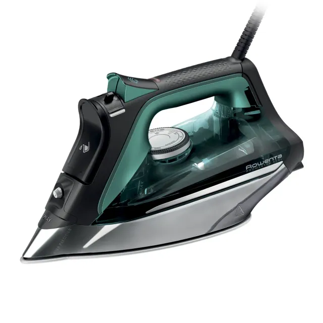 Rowenta Pro Master Steam Iron, 1775W, Stainless Steel Soleplate, Black and Green