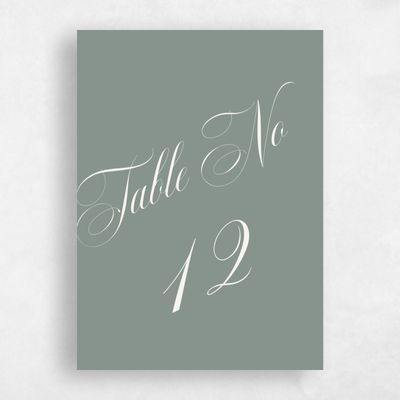 Deep Sage, Green Wedding Table Number - Dametta