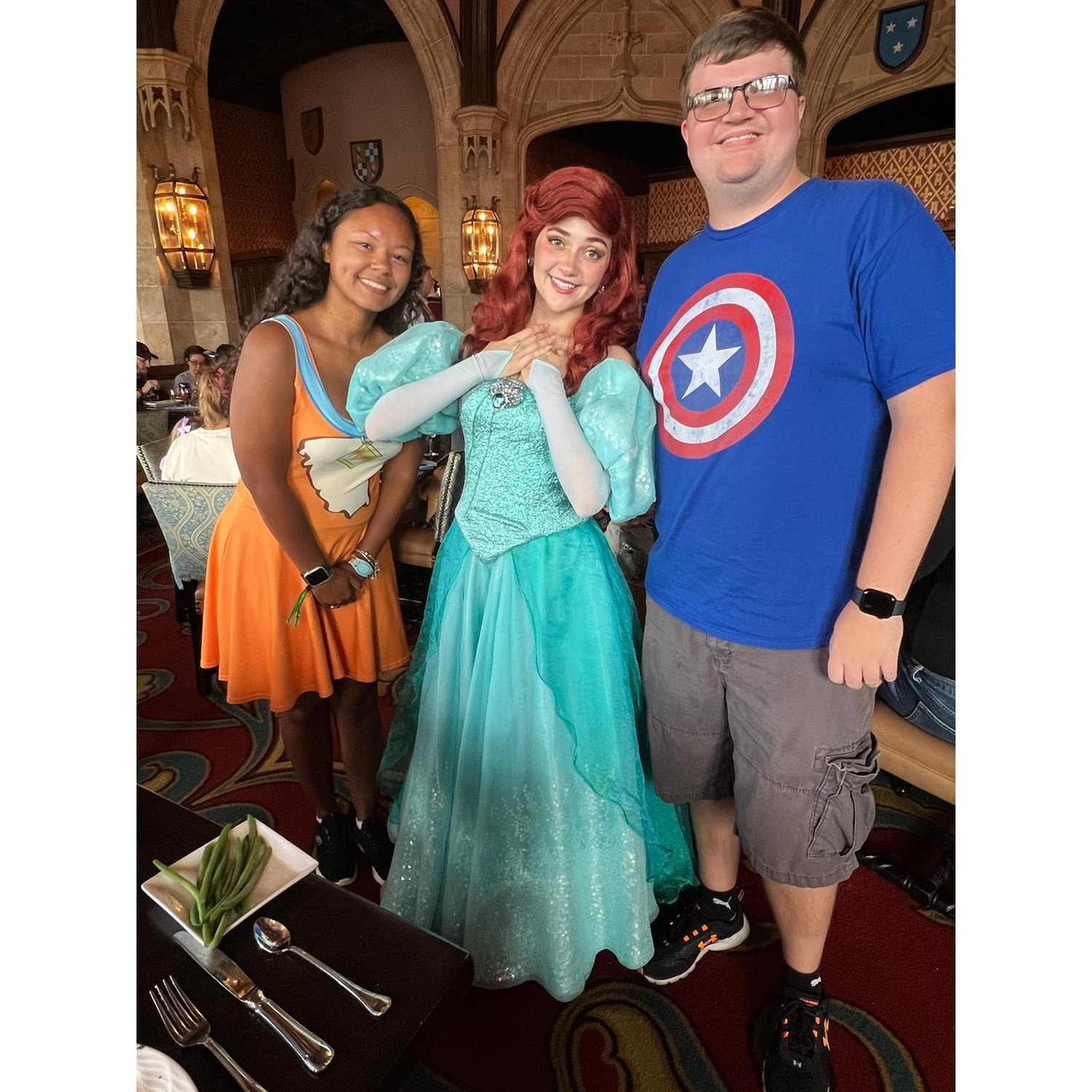 The Bride and Groom with the Groom's FAVORITE Princess! 2024