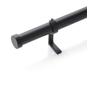 Crate and Barrel Matte Black Curtain Rod Set 1.25" x 48"-88"