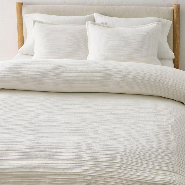 Chandler Ribbed Duvet, King/Cal.King, White