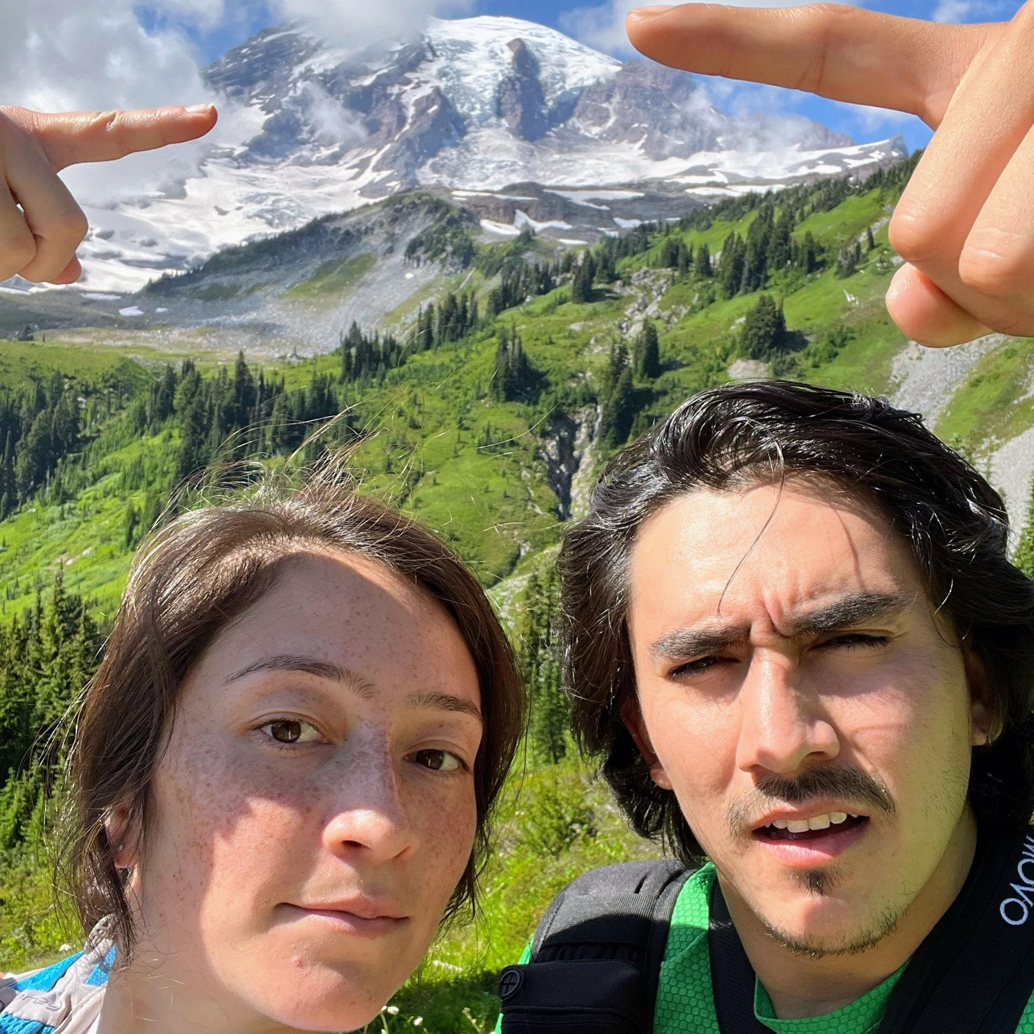 J&J find Mount Rainier.