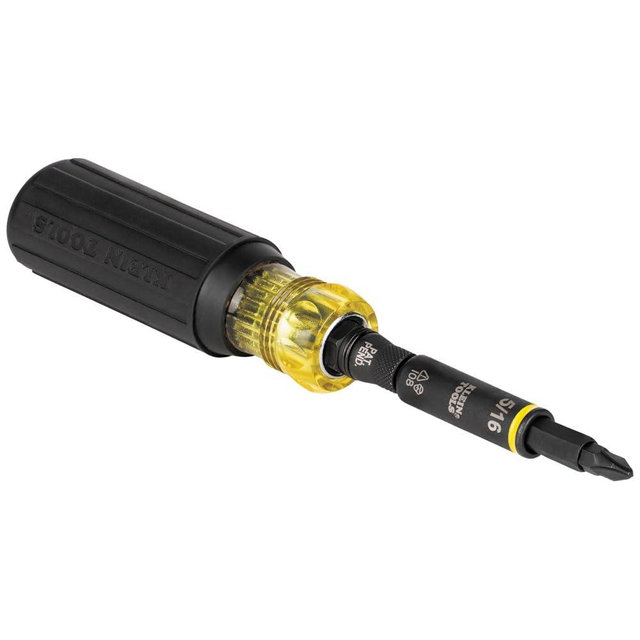 Klein Tools 32500HD Multi-Bit Screwdriver / Nut Driver, Impact Rated 11-in-1 Tool with Phillips, Slotted, Square and Torx Tips