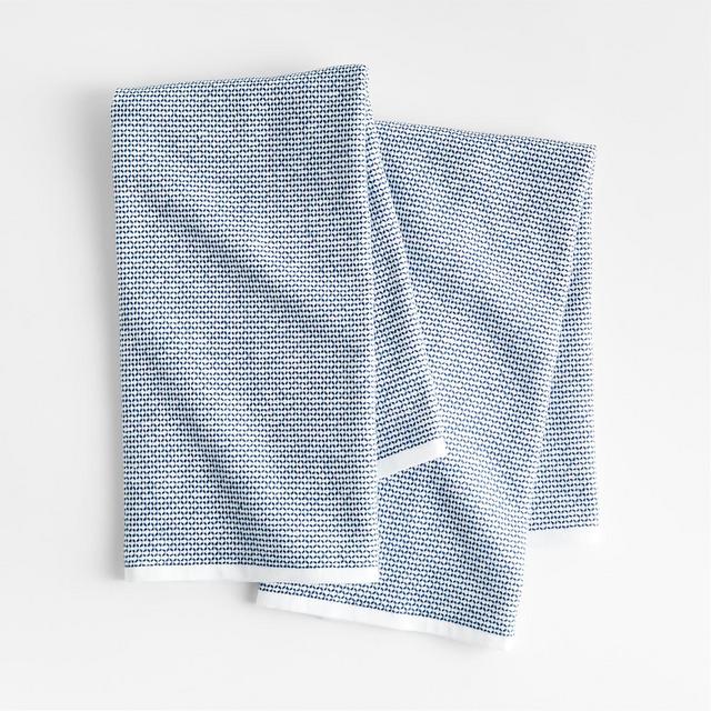 Textured Terry Deep Sea Blue Dish Towels, Set of 2